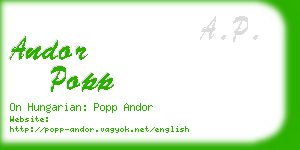 andor popp business card